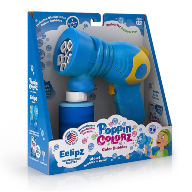 PoppinColorz Eclipz Bubble Blaster - BLUE